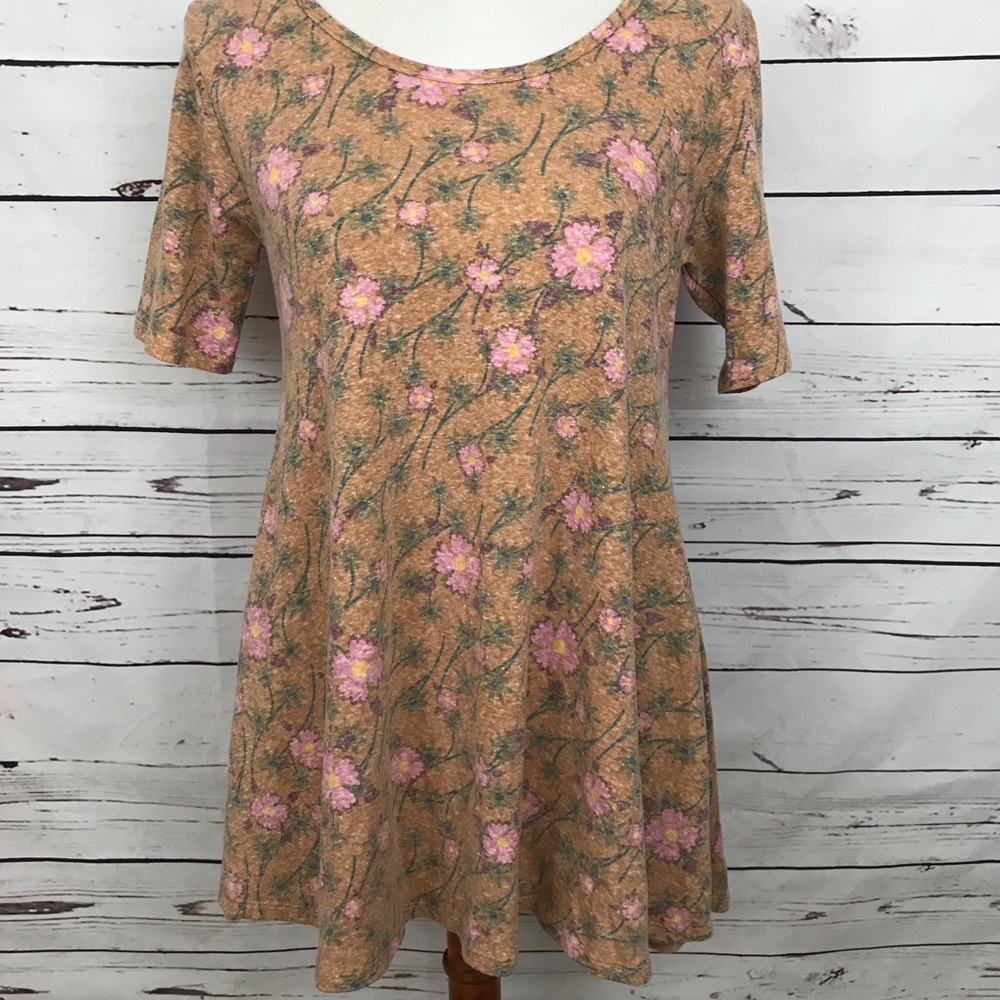 LuLaRoe Pink Floral Perfect T Size XXS